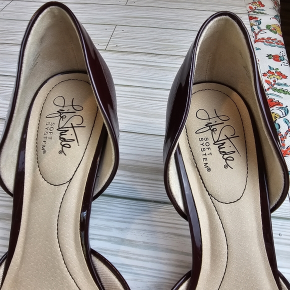Life Stride Size 9 Witchy Academia D'Orsay Pointed Toe Heel Burgundy Red Saldana - Picture 8 of 12